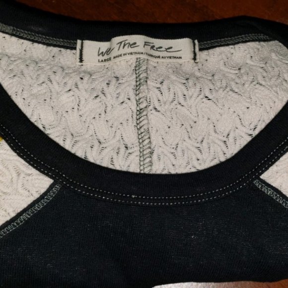 FREE PEOPLE Retro Black Combo Rainbow Top - Picture 5 of 8